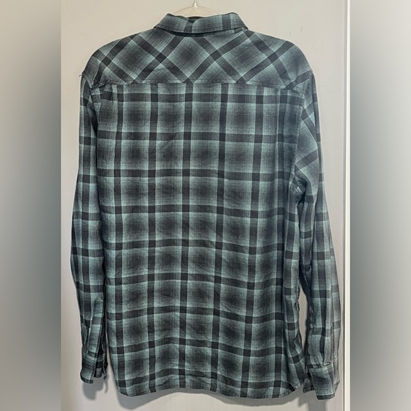 Vans Men’s Flannel Button Down Gray and Blue Size Large - Picture 3 of 5